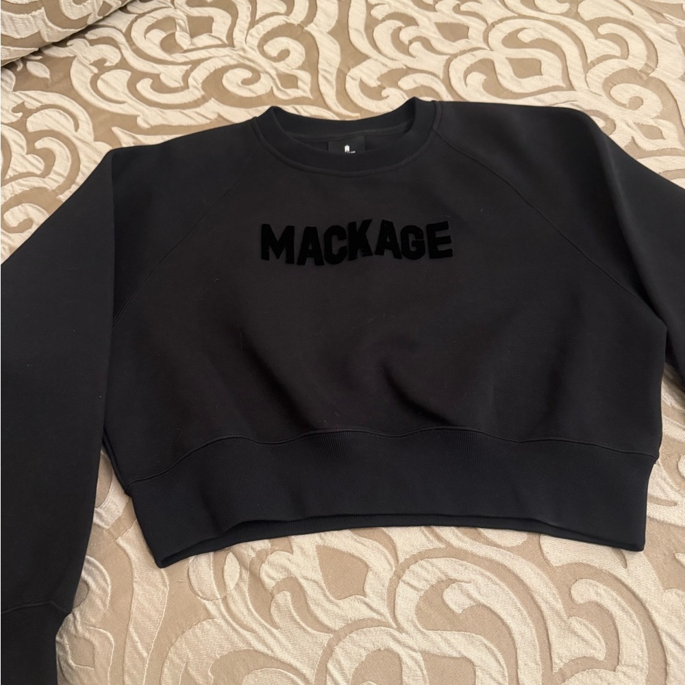 MACKAGE : Dolmen sleeve cropped sweatshirt. size Small
